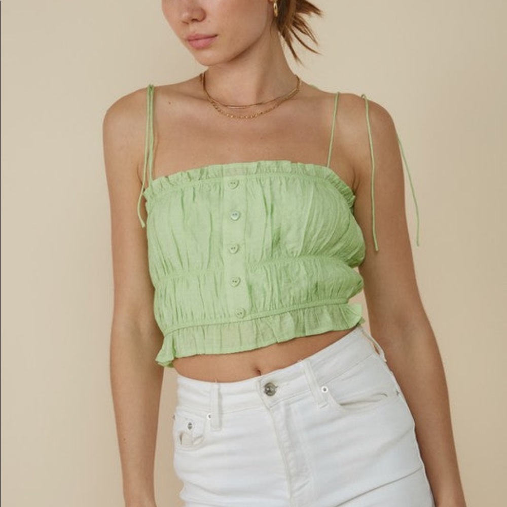 Lime Green Cropped Tank Top